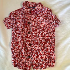 Cat and Jack 3T Collared Flower Shirt